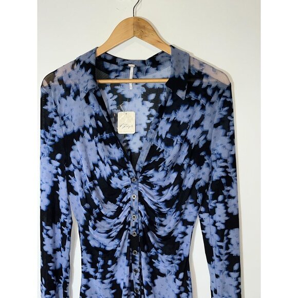 NWT Free People Onyx Indigo Combo Lucky Shirtee Womens size XL - Picture 5 of 12